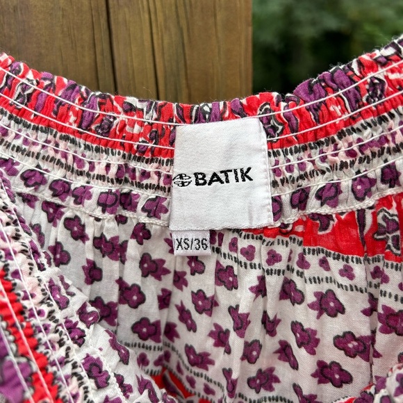 Antik Batik block print ruffle Bohemian One-Shoulder high low Dress - Picture 6 of 8